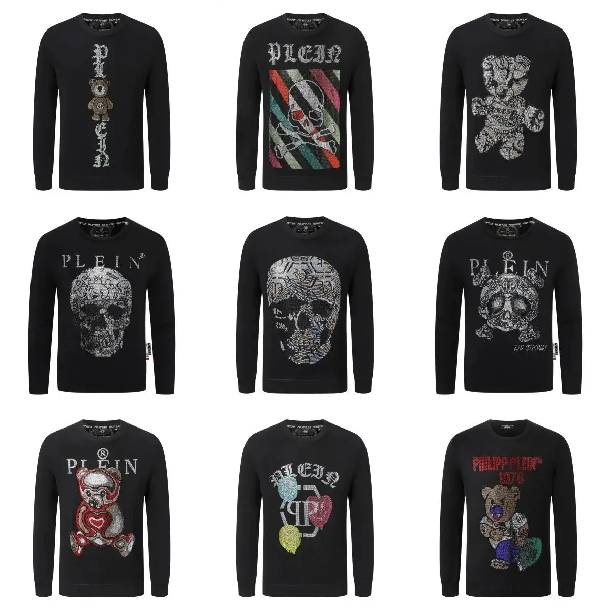 Philipp Plein Skull & Teddy Bear Embellished Sweatshirt [30+ styles]